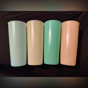 Vintage Tupperware- Set of 4- Pastel Tall Cups- 60’s